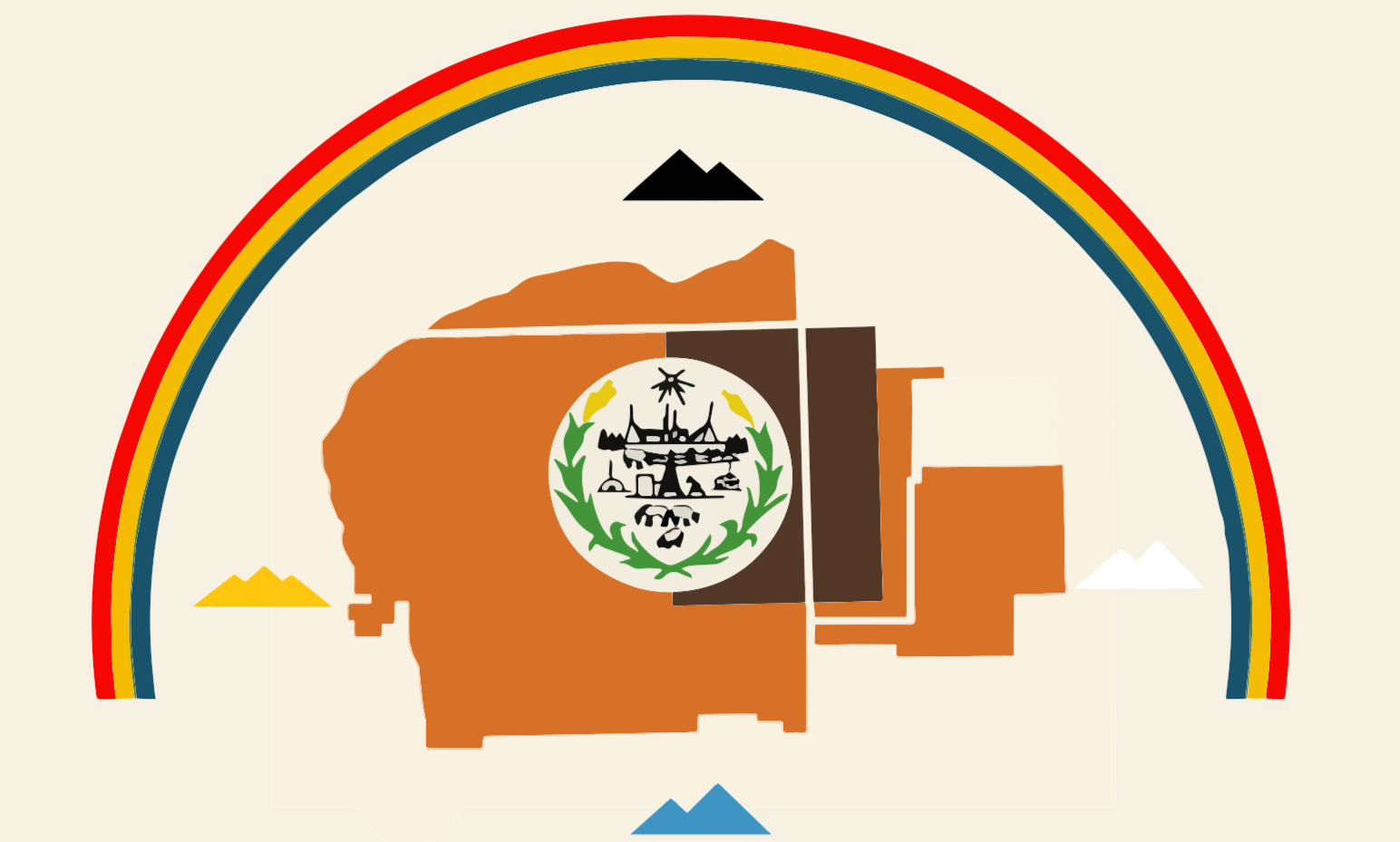 Bandiera della Nazione Navajo adottata dal Consiglio della Nazione Navajo il 21 maggio 1968. Jay R. Degroat - Digitization by Navajoindian, Pubblico dominio